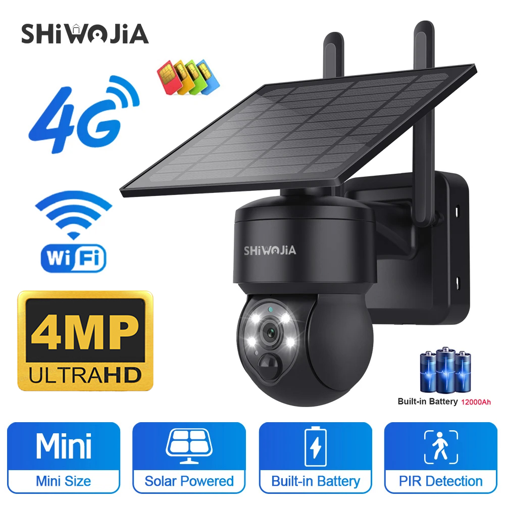 Solar Panel Tilt Mount - SHIWOJIA WIFI ไร้สาย PTZ พลังงานแสงอาทิตย์กล้อง 4G