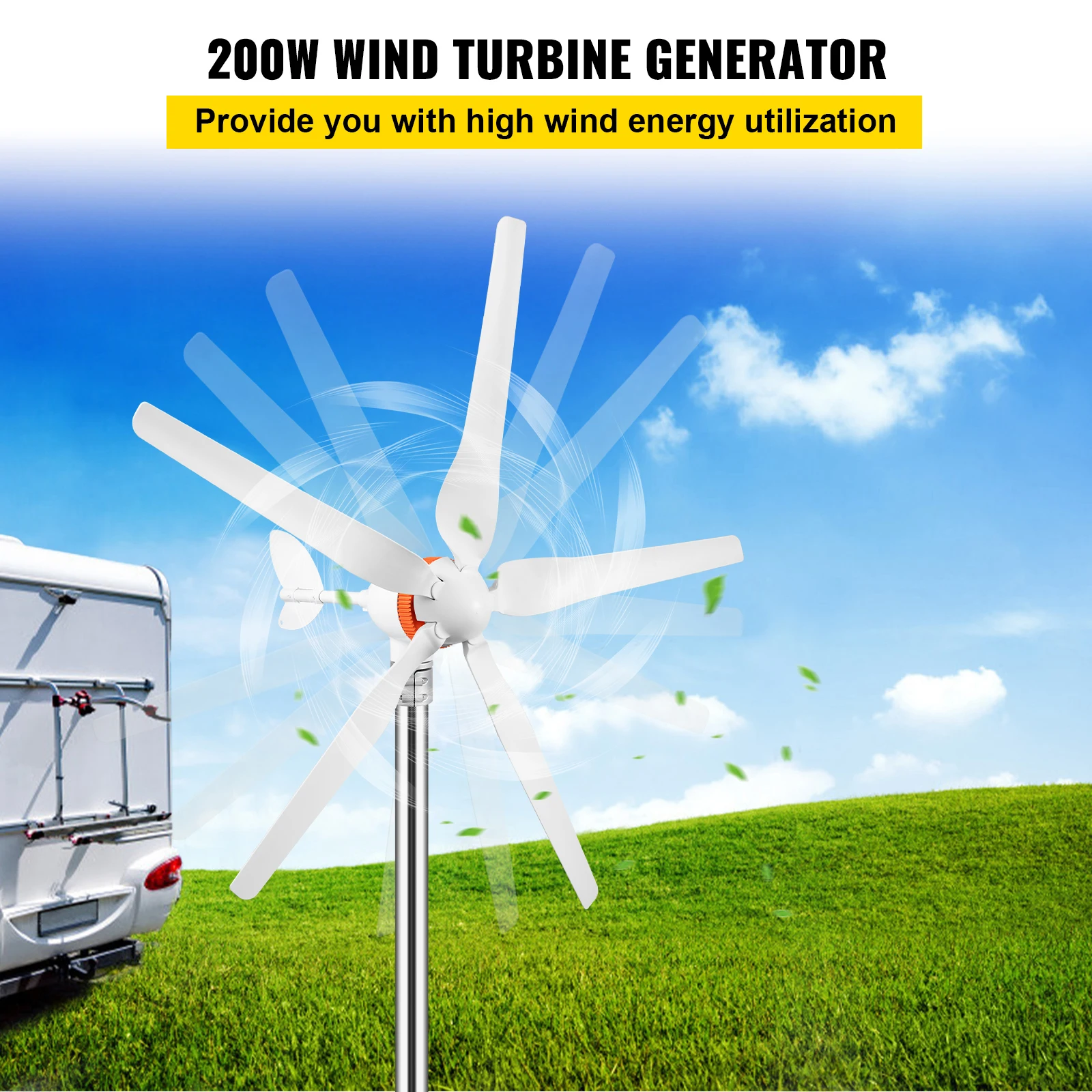Renewable Energy Use - กังหันลมผลิตไฟฟ้าขนาดเล็ก 300W 400W 500W พร้อมตัวควบคุม MPPT/ชาร์จ