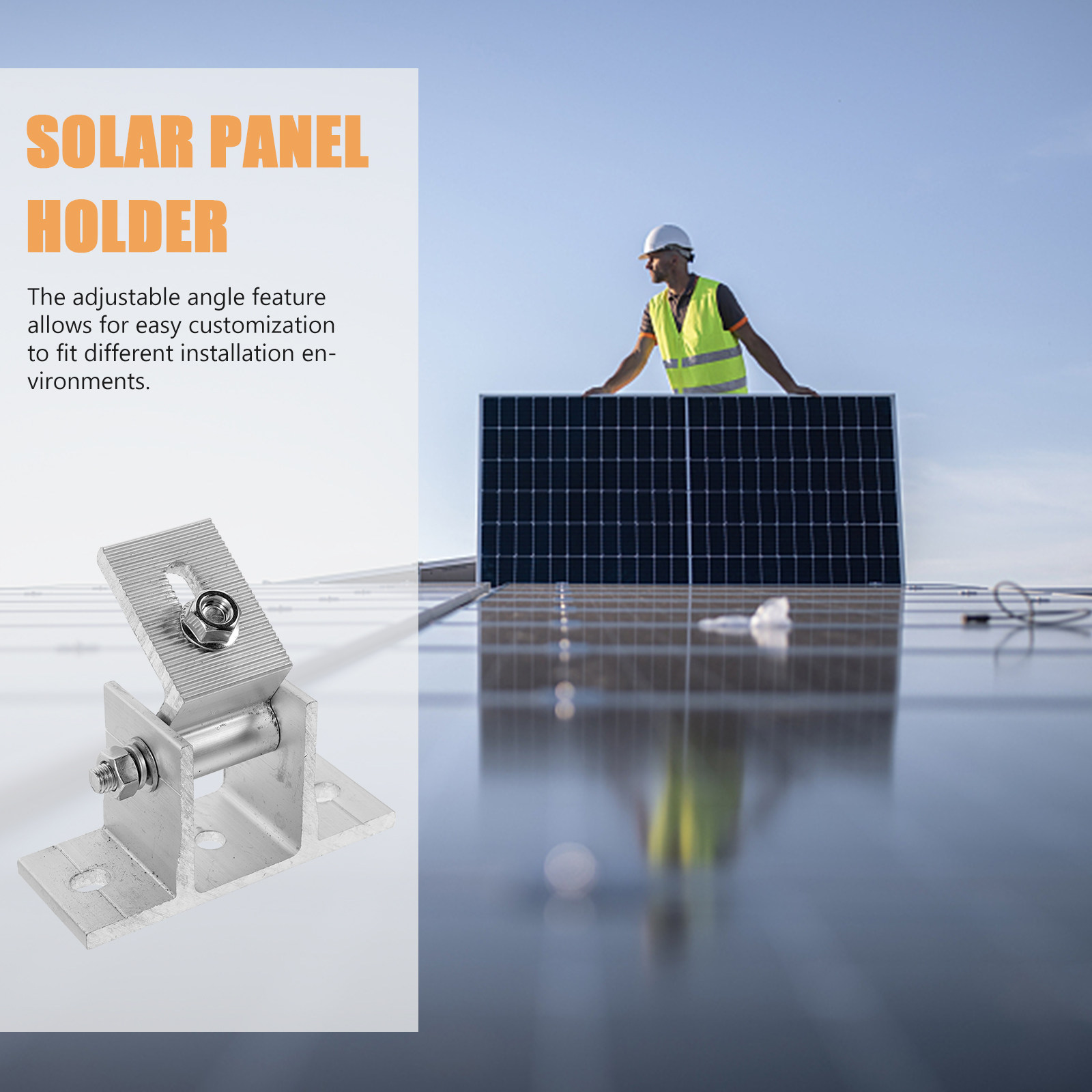 Solar Panel Tilt Mount - ขายึดแผงโซลาร์เซลล์ 4 ชิ้น ปรับมุมเอียงได้ ที่ยึดอะลูมิเนียมอัลลอยด์สำหรับแผงโมดูลพลังงานแสงอาทิตย์ ติดตั้งกลางแจ้ง