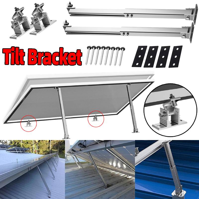 Solar Panel Tilt Mount - ขายึดแผงโซลาร์เซลล์แบบปรับได้ ชุดยึดแผงอลูมิเนียมอัลลอยด์แบบพับได้ ชุดยึดแผงแบบหนีบปลาย 15-30 องศา