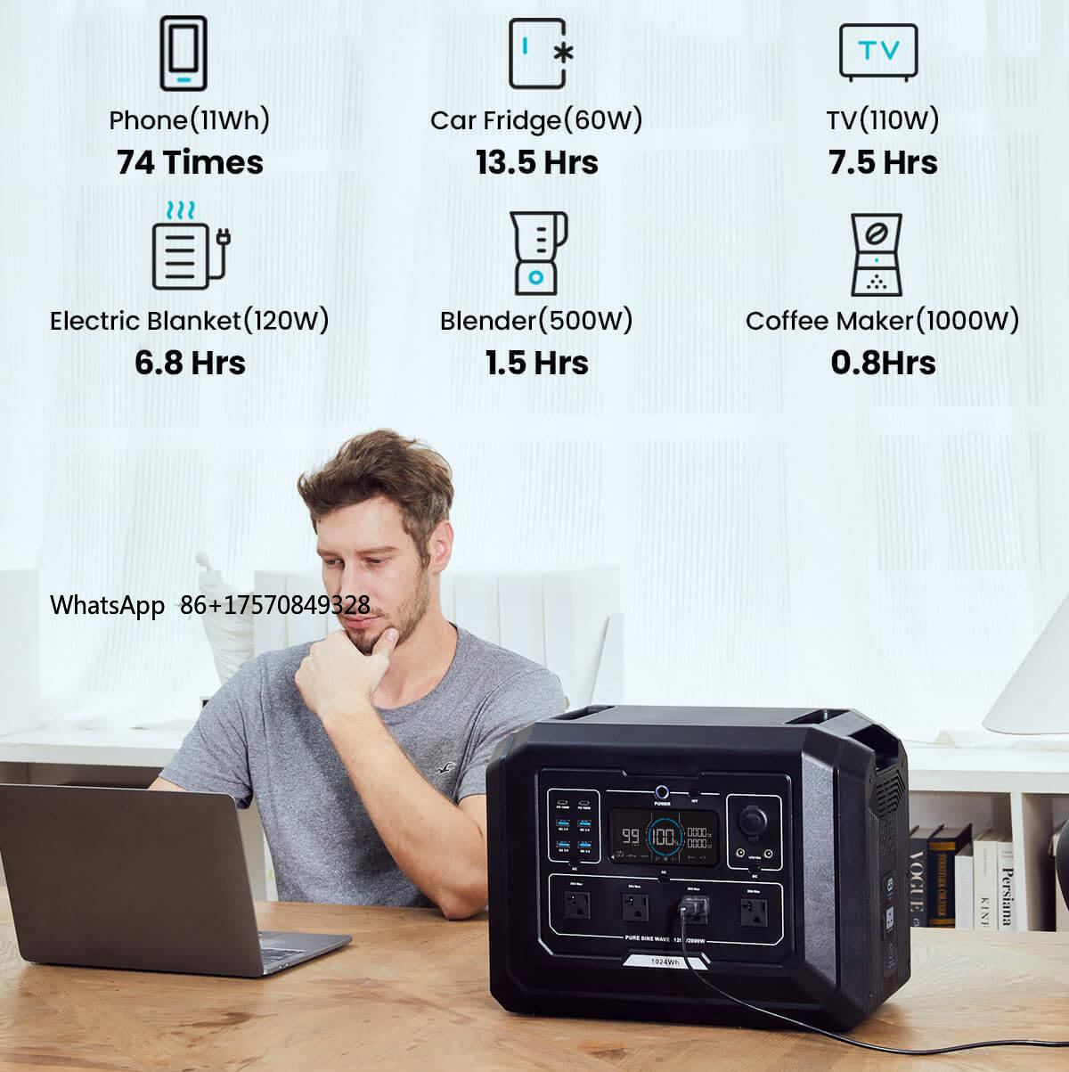 Portable Power Station - แบตเตอรี่ LiFePO4 กำลังไฟ 2 กิโลวัตต์ สถานีไฟฟ้าพกพา