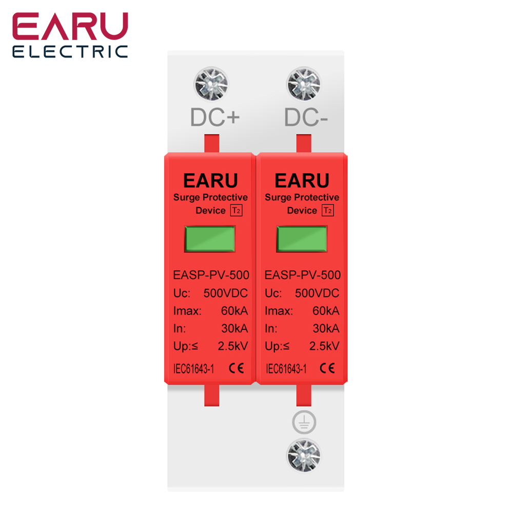 Ac Surge Protector - อุปกรณ์ป้องกันไฟกระชาก EARU 2P DC SPD 500V