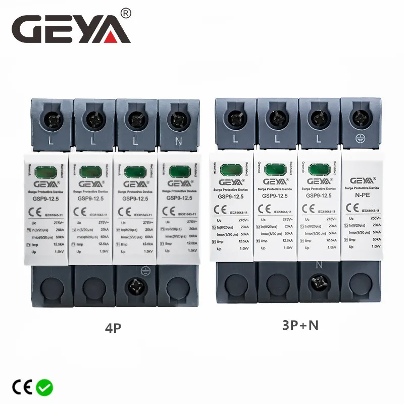 Ac Surge Protector - GEYA GSP9 12.5KA T1+T2 SPD 4P