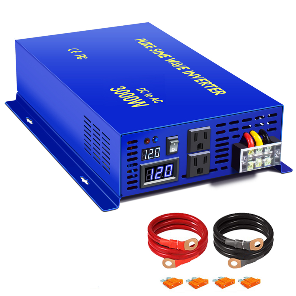 Pure Sine Wave Inverter - อินเวอร์เตอร์ WZRELB 3000W สำหรับรถยนต์และเครื่องใช้ไฟฟ้าในบ้าน คลื่นไซน์บริสุทธิ์ แปลงไฟ