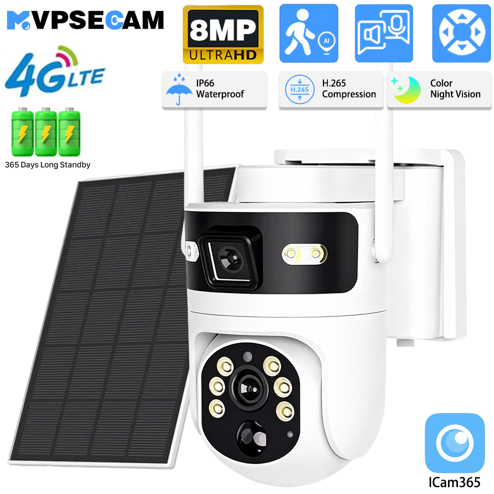 Solar Panel Tilt Mount - กล้องวงจรปิด 8MP 4K 4G รองรับซิมการ์ด แบบหมุนได้