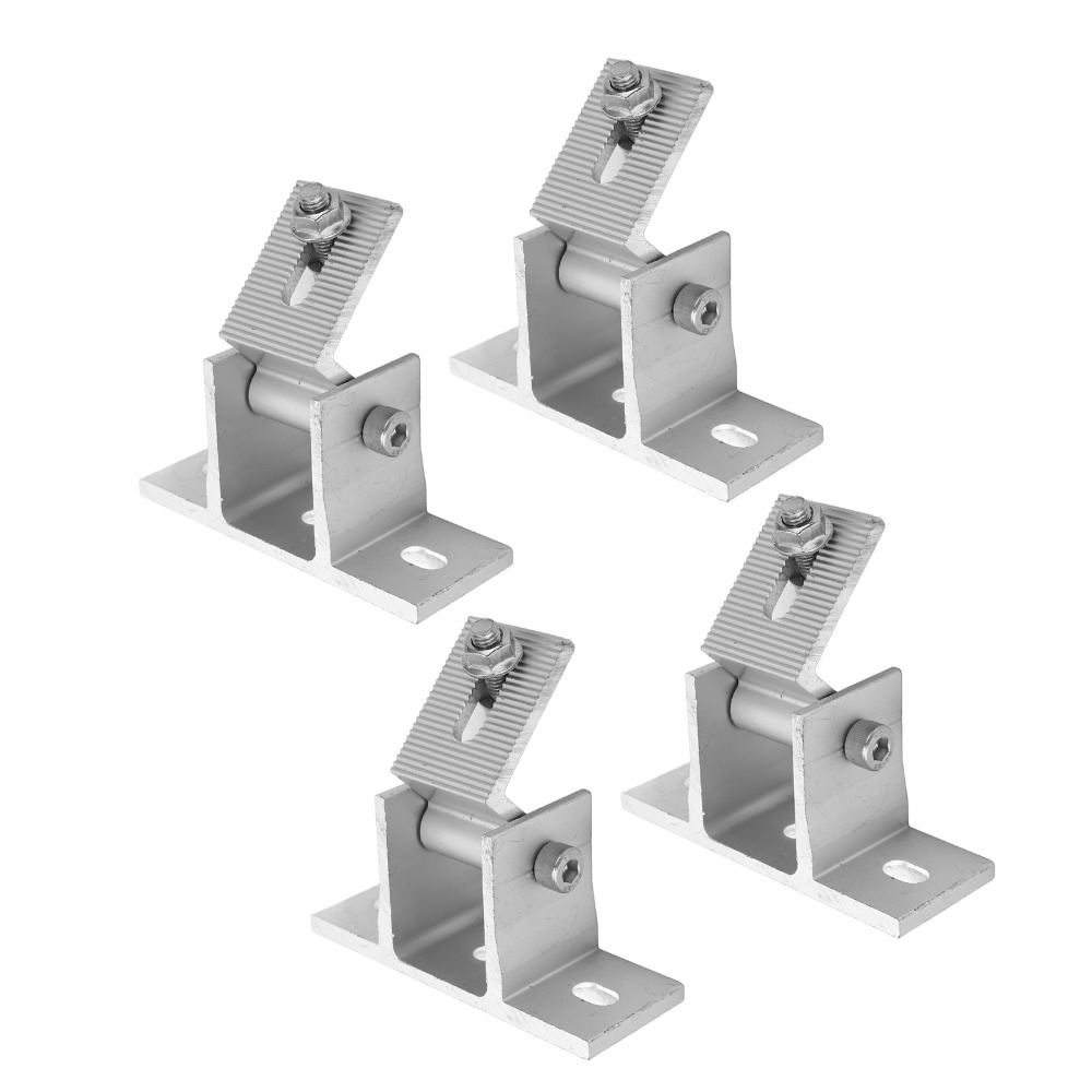 Solar Panel Tilt Mount - ขายึดแผงโซลาร์เซลล์ปรับมุมเอียงได้ 4 ชิ้น ฐานยึดอะลูมิเนียมอัลลอยด์ ขายึดแผงโซลาร์เซลล์ ขาตั้งรองรับ