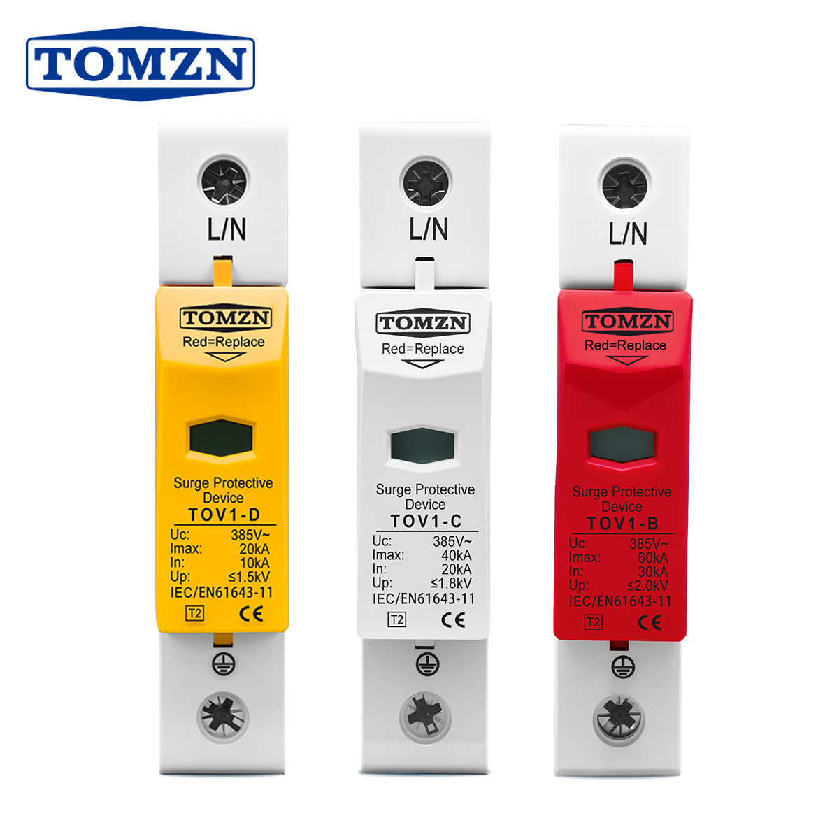 Ac Surge Protector - อุปกรณ์ป้องกันไฟกระชาก TOMZN AC SPD 1P 20KA