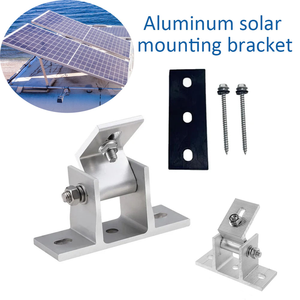 Solar Panel Tilt Mount - 1/2 ชุดขายึดแผงโซลาร์เซลล์อะลูมิเนียมพร้อมขาปรับเอียง 15-30 องศา ขายึดน้ำหนักเบา อุปกรณ์สำคัญสำหรับแผงโซลาร์เซลล์