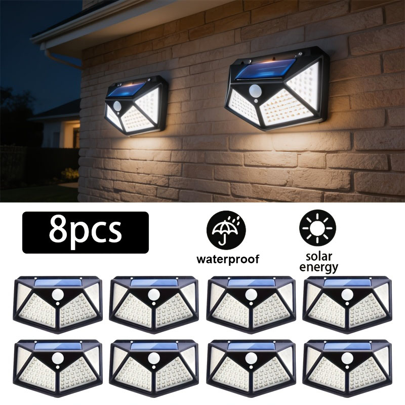1~8 ชิ้น ไฟโซลาร์เซลล์ 100LED  - Waterproof Junction Box Solar บทวิจารณ์และราคา