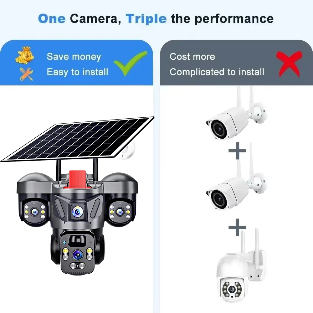 KERUI V380 Pro PTZ กลางแจ้ง 6M - Solar Panel Tilt Mount บทวิจารณ์และราคา